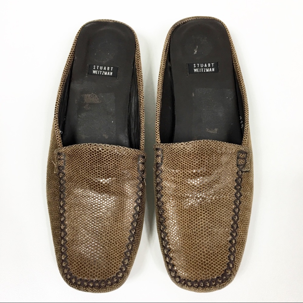 Stuart Weitzman Reptile Print Mules - image 2